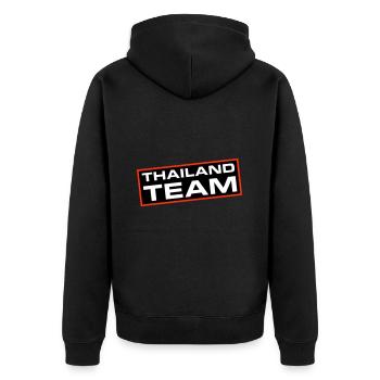 Thailand Team - Unisex Premium Organic Zip Hoodie - black - Back - Nico (187cm)