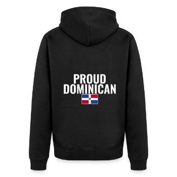 Proud Dominican Flag Dominican - Unisex Premium Organic Zip Hoodie - black - Back - Nico (187cm)