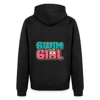 Filles de natation - Veste à capuche bio Premium Unisexe - noir - Dos - Nico (187cm)