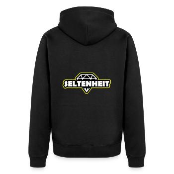 Seltenheit Diamant Spruch Motto - Unisex Premium Bio Zip Hoodie - Schwarz - Hinten - Nico (187cm)