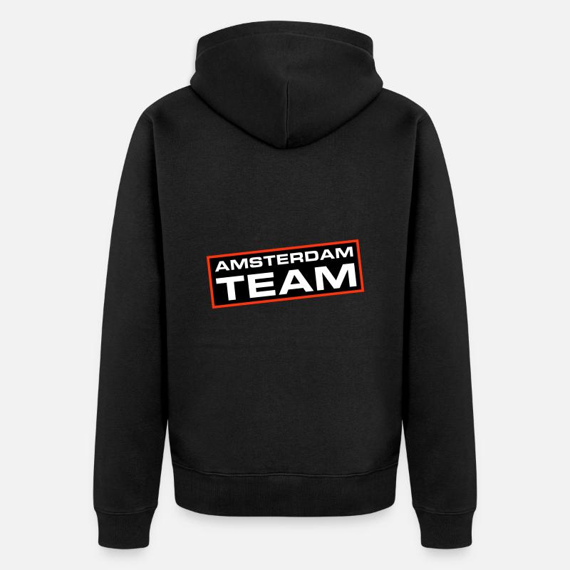 Amsterdam Team - Unisex Premium Bio Zip Hoodie - Schwarz