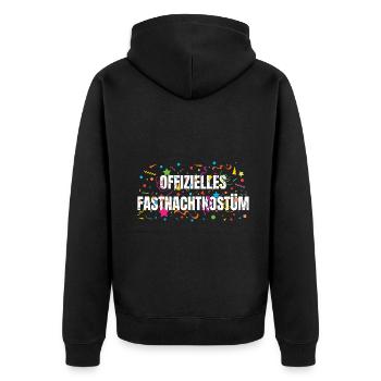 Offizielles Fastnachtkostüm - Unisex Premium Bio Zip Hoodie - Schwarz - Hinten - Nico (187cm)