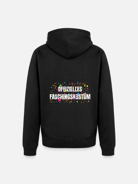 Offizielles Faschingskostüm - Unisex Premium Bio Zip Hoodie - Schwarz