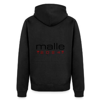 Malle 2024 Mallorca Palme - Unisex Premium Bio Zip Hoodie - Schwarz - Hinten - Nico (187cm)