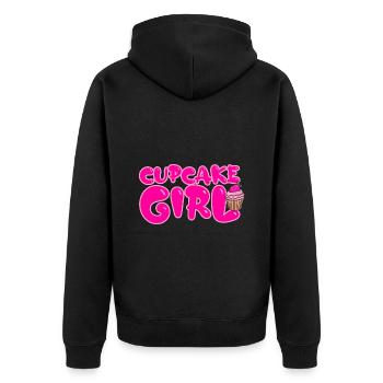 Cupcake Girl Baking - Unisex Premium Organic Zip Hoodie - black - Back - Nico (187cm)