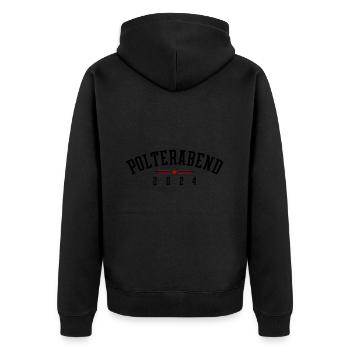 Polterabend 2024 - Unisex Premium Bio Zip Hoodie - Schwarz - Hinten - Nico (187cm)