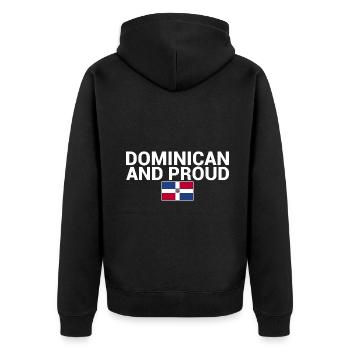 Dominican And Proud Flag Dominican - Unisex Premium Organic Zip Hoodie - black - Back - Nico (187cm)