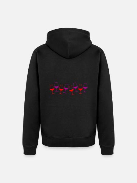Wine icon glass - Unisex Premium Organic Zip Hoodie - black