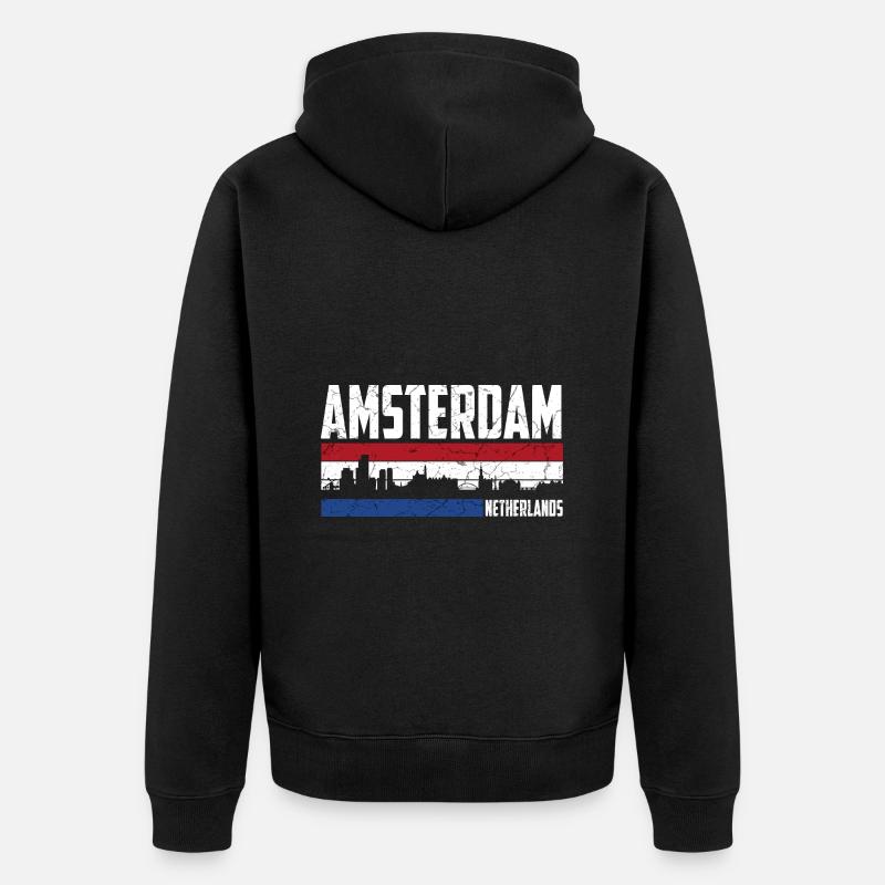 Amsterdam Pays-Bas - Veste à capuche bio Premium Unisexe - noir