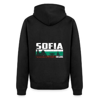Sofia Bulgarie - Veste à capuche bio Premium Unisexe - noir - Dos - Nico (187cm)