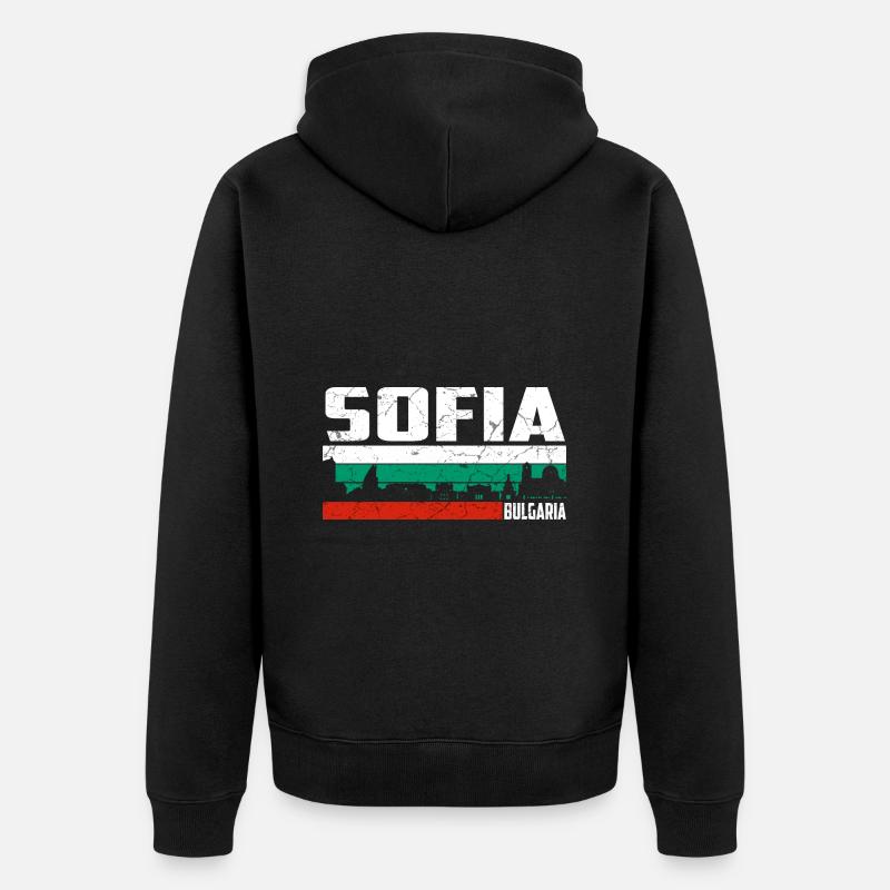 Sofia Bulgarien - Unisex Premium Bio Zip Hoodie - Schwarz