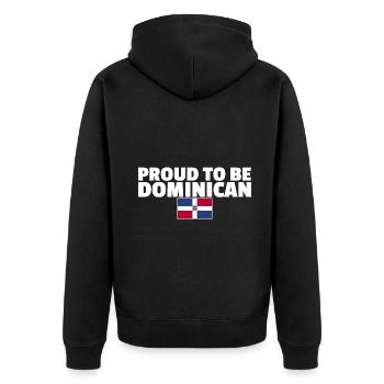 Proud To Be Dominican Flag Dominican - Unisex Premium Organic Zip Hoodie - black - Back - Nico (187cm)