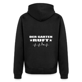 Garten - Unisex Premium Bio Zip Hoodie - Schwarz - Hinten - Nico (187cm)