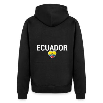 Ecuador Ecuadorianische Flagge - Unisex Premium Bio Zip Hoodie - Schwarz - Hinten - Nico (187cm)
