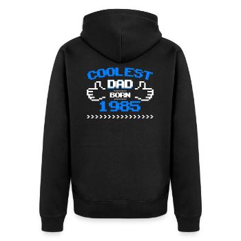 1985 Geborener Cooler Papa Vatertag Geschenk - Unisex Premium Bio Zip Hoodie - Schwarz - Hinten - Nico (187cm)
