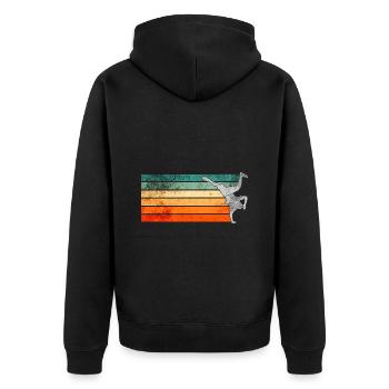 Retro Breakdance Breakdancer - Unisex Premium Bio Zip Hoodie - Schwarz - Hinten - Nico (187cm)