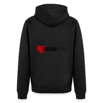 Thailand 2024 Herz Urlaub - Unisex Premium Bio Zip Hoodie - Schwarz - Hinten - Nico (187cm)