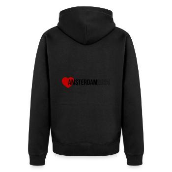 Vacances du cœur d’Amsterdam 2024 - Veste à capuche bio Premium Unisexe - noir - Dos - Nico (187cm)