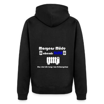 Heizungsbauer Heizungsbau Klempner Installateur - Unisex Premium Bio Zip Hoodie - Schwarz - Hinten - Nico (187cm)