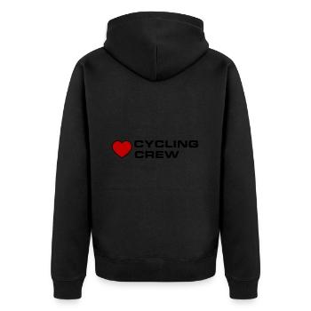 Cycling Crew - Unisex Premium Bio Zip Hoodie - Schwarz - Hinten - Nico (187cm)