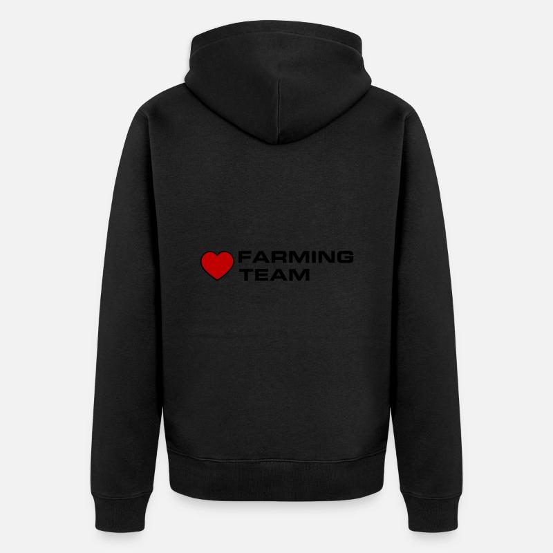 Farming Team Herz - Unisex Premium Bio Zip Hoodie - Schwarz