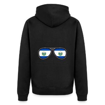 Vacances du drapeau du Salvador - Veste à capuche bio Premium Unisexe - noir - Dos - Nico (187cm)