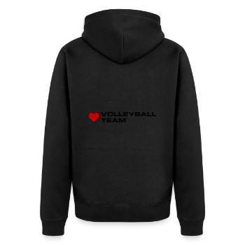 Cœur de l’équipe de volley-ball - Veste à capuche bio Premium Unisexe - noir - Dos - Nico (187cm)