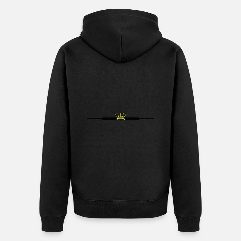 Krone Symbol Design - Unisex Premium Bio Zip Hoodie - Schwarz