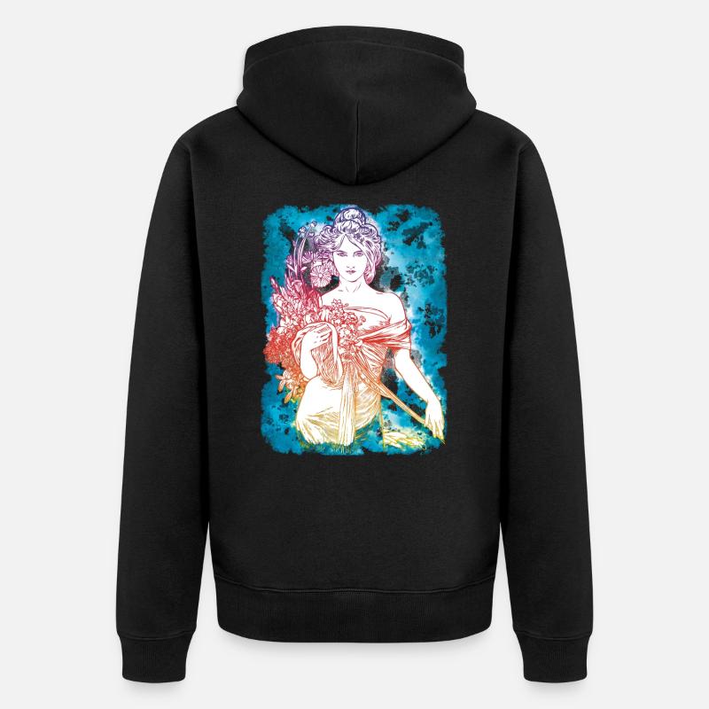 Alfons Mucha - Veste à capuche bio Premium Unisexe - noir