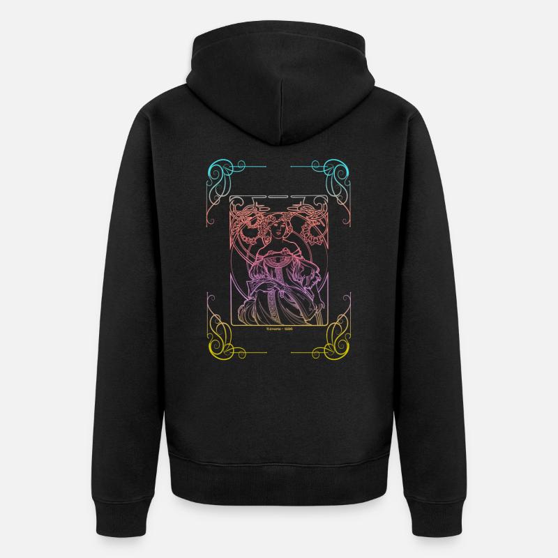 Alfons Mucha - Unisex Premium Bio Zip Hoodie - Schwarz