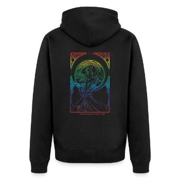 Alfons Mucha - Unisex Premium Bio Zip Hoodie - Schwarz - Hinten - Nico (187cm)