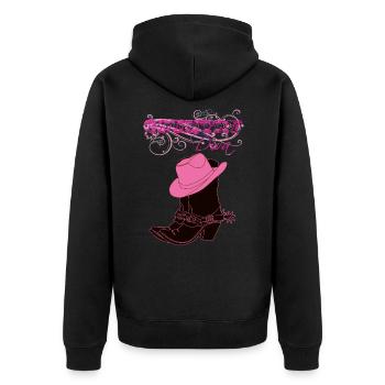 Country Queen - Unisex Premium Organic Zip Hoodie - black - Back - Nico (187cm)