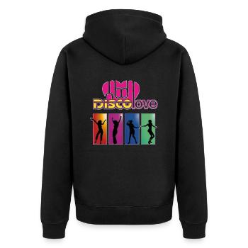 Disco Love Dance - Unisex Premium Bio Zip Hoodie - Schwarz - Hinten - Nico (187cm)