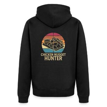 Lustiges Hühner-Nuggets, Jagd-Nuggets, Leben für - Unisex Premium Bio Zip Hoodie - Schwarz - Hinten - Nico (187cm)