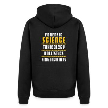 Forensic Science For A Crime Scene Investigator - Unisex Premium Organic Zip Hoodie - black - Back - Nico (187cm)