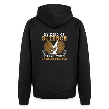 Criminalistics Investigation Analyst For Forensic - Unisex Premium Organic Zip Hoodie - black - Back - Nico (187cm)