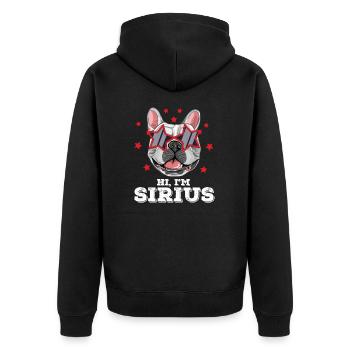 Bouledogue français Stargazing For A Sirius Dog - Veste à capuche bio Premium Unisexe - noir - Dos - Nico (187cm)