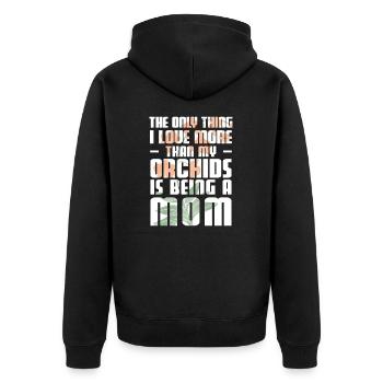 Lustige Blumenpflanze, die für eine Orchidee - Unisex Premium Bio Zip Hoodie - Schwarz - Hinten - Nico (187cm)