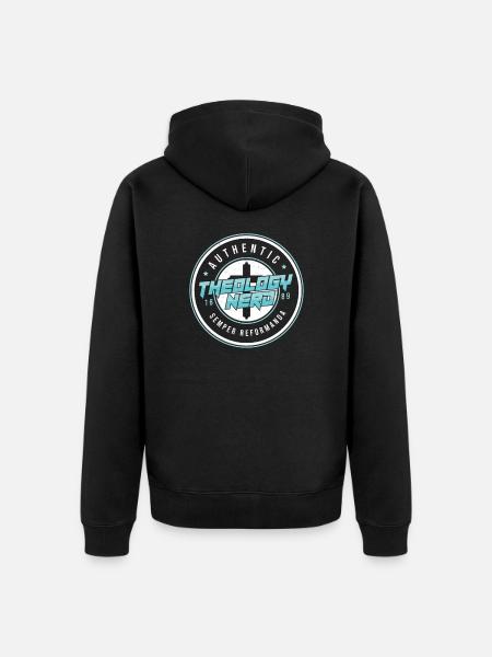 Authentischer Theologie-Nerd Lustiger Theologe - Unisex Premium Bio Zip Hoodie - Schwarz