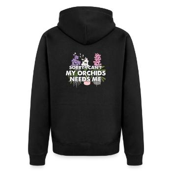 Désolé je ne peux pas mes plantes ont besoin de moi pour une orchidée - Veste à capuche bio Premium Unisexe - noir - Dos - Nico (187cm)