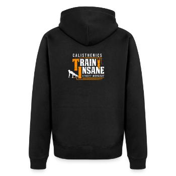 Calisthenics Train Insane Street Workout - Veste à capuche bio Premium Unisexe - noir - Dos - Nico (187cm)