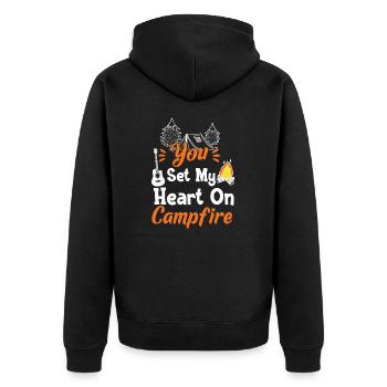 You Set My Heart On Campfire Romance - Veste à capuche bio Premium Unisexe - noir - Dos - Nico (187cm)