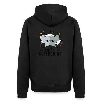 Offizielles Schlafanzug Koala Funny - Unisex Premium Bio Zip Hoodie - Schwarz - Hinten - Nico (187cm)