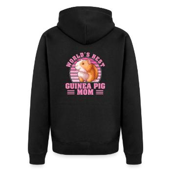 World's Best Mom Funny Pelzkartoffel für - Unisex Premium Bio Zip Hoodie - Schwarz - Hinten - Nico (187cm)