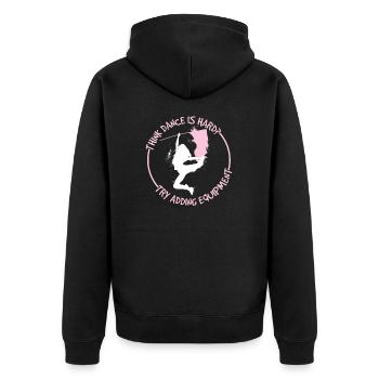 Think Dance Is Hard Lustige Farbschutz-Flagge - Unisex Premium Bio Zip Hoodie - Schwarz - Hinten - Nico (187cm)