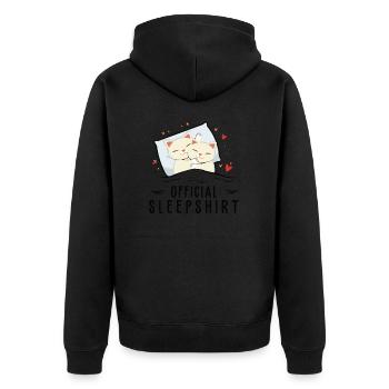 Offizielles Schlafanzug Katzen lustig - Unisex Premium Bio Zip Hoodie - Schwarz - Hinten - Nico (187cm)