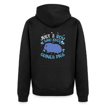 Just A Boy Who Loves Cochons d'Inde Funny - Veste à capuche bio Premium Unisexe - noir - Dos - Nico (187cm)
