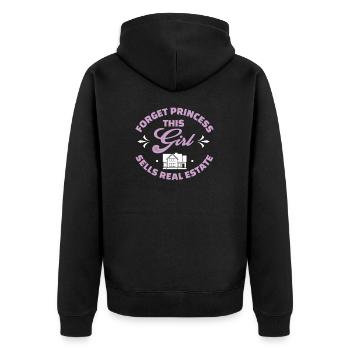 Vergessen Sie Prinzessin lustige - Unisex Premium Bio Zip Hoodie - Schwarz - Hinten - Nico (187cm)