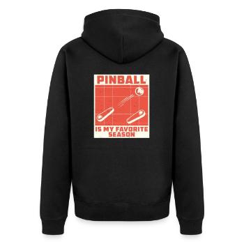 Funny Pinball Season For An Arcade Game Player - Unisex Premium Organic Zip Hoodie - black - Back - Nico (187cm)