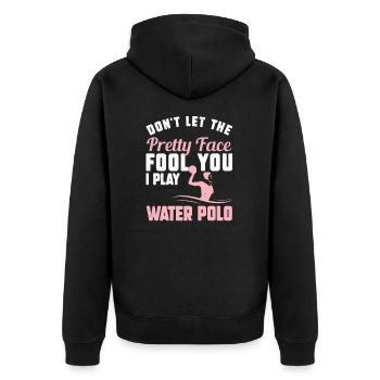 Don't Let The Pretty Face Fool You Funny Water - Veste à capuche bio Premium Unisexe - noir - Dos - Nico (187cm)